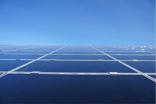 solar panels under the sun